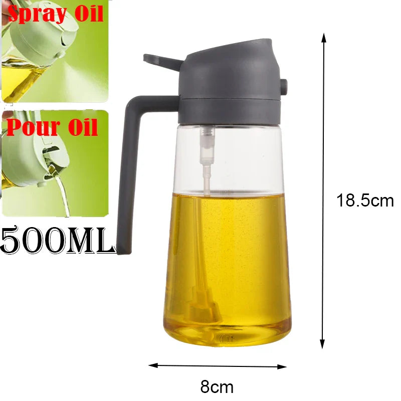 2-in-1 Oil Spray Bottle & Dispenser | 500ml Kitchen Sprayer