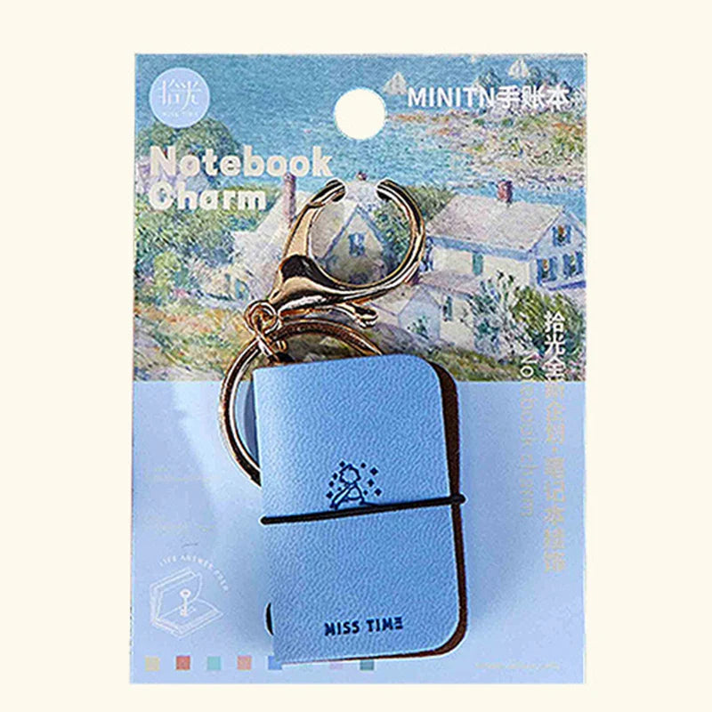 PU Leather Mini Notebook Keychain – Portable Diary Backpack Charm
