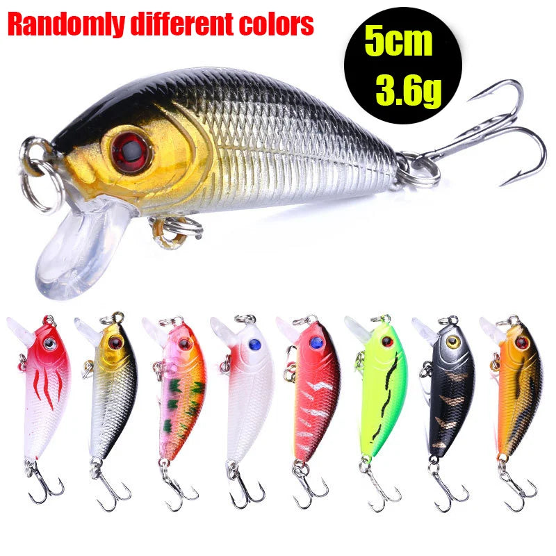 2026 New 3/5/8Pcs Luya Fishing Lure Set, Random Bionic Minnow/VIB Artificial Bait with Double Hooks, Outdoor Angling Tackle Peaceful Pleasures Health and Wellness MI061 5pcs Random Colors
