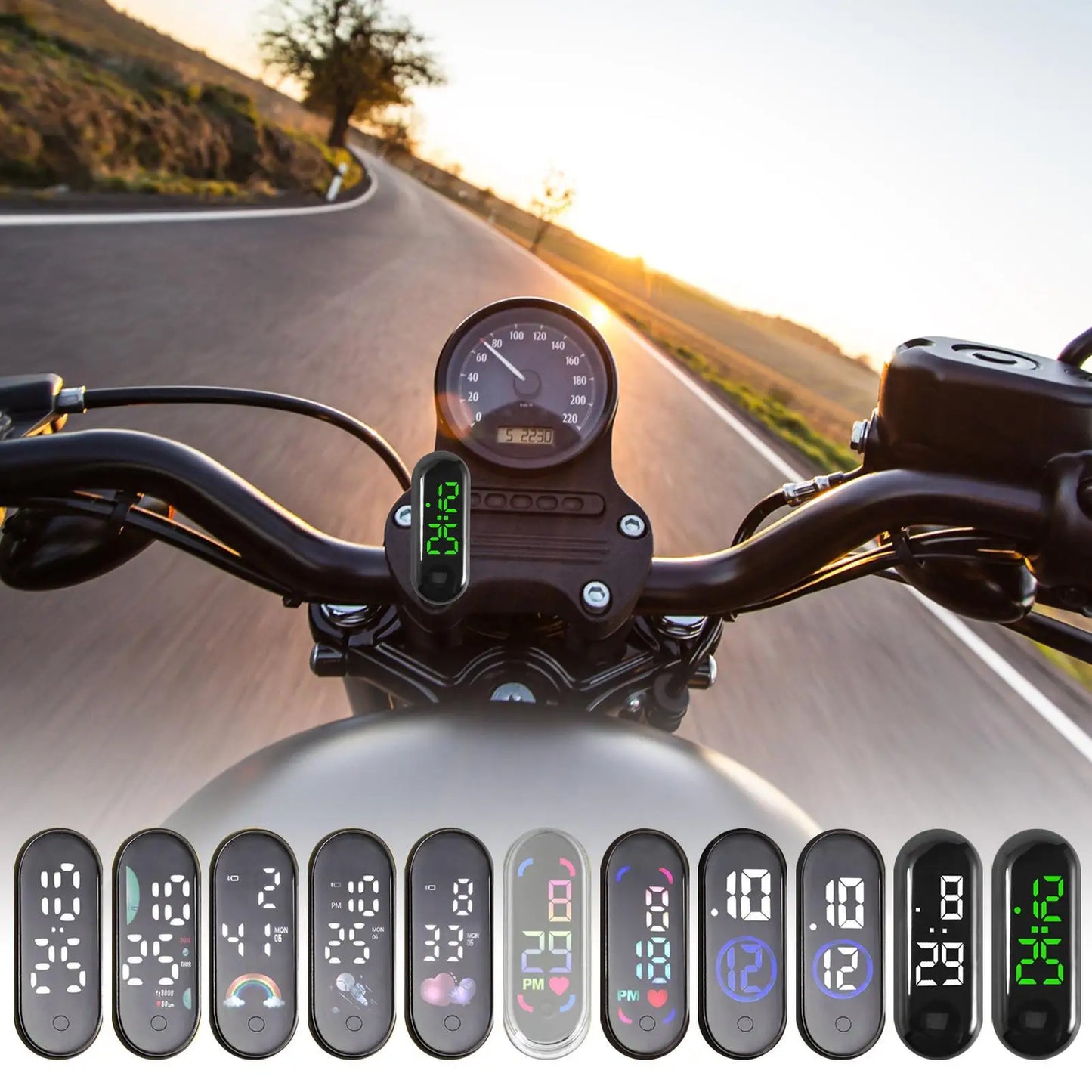 Mini Waterproof LED Digital Car Clock | Adhesive Dashboard Clock