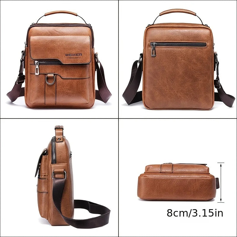 Men's Genuine Leather Crossbody Bag Shoulder Bags Vintage Handbags Business Bag Peaceful Pleasures Health and Wellness