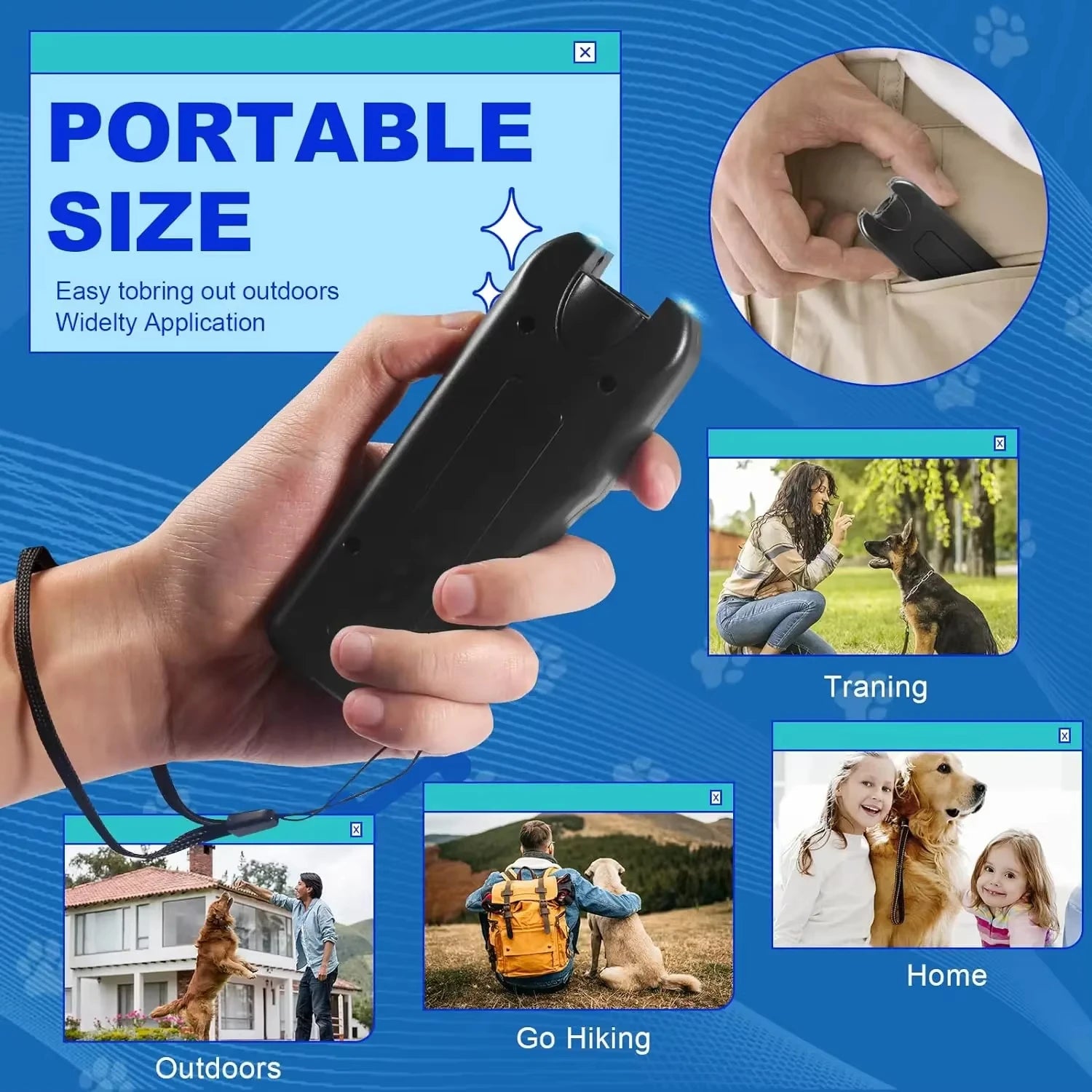 Rechargeable Ultrasonic Anti Barking Device Dog Bark Deterrent Training Repellent with LED Light Peaceful Pleasures Health and Wellness