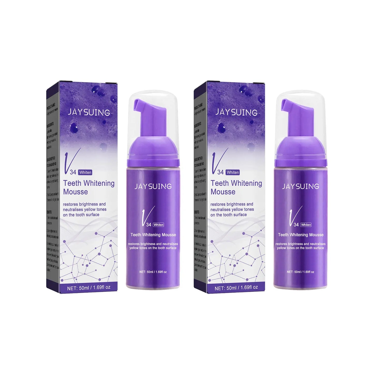 V34 Whitening Toothpaste Mousse – Stain Removal & Fresh Breath