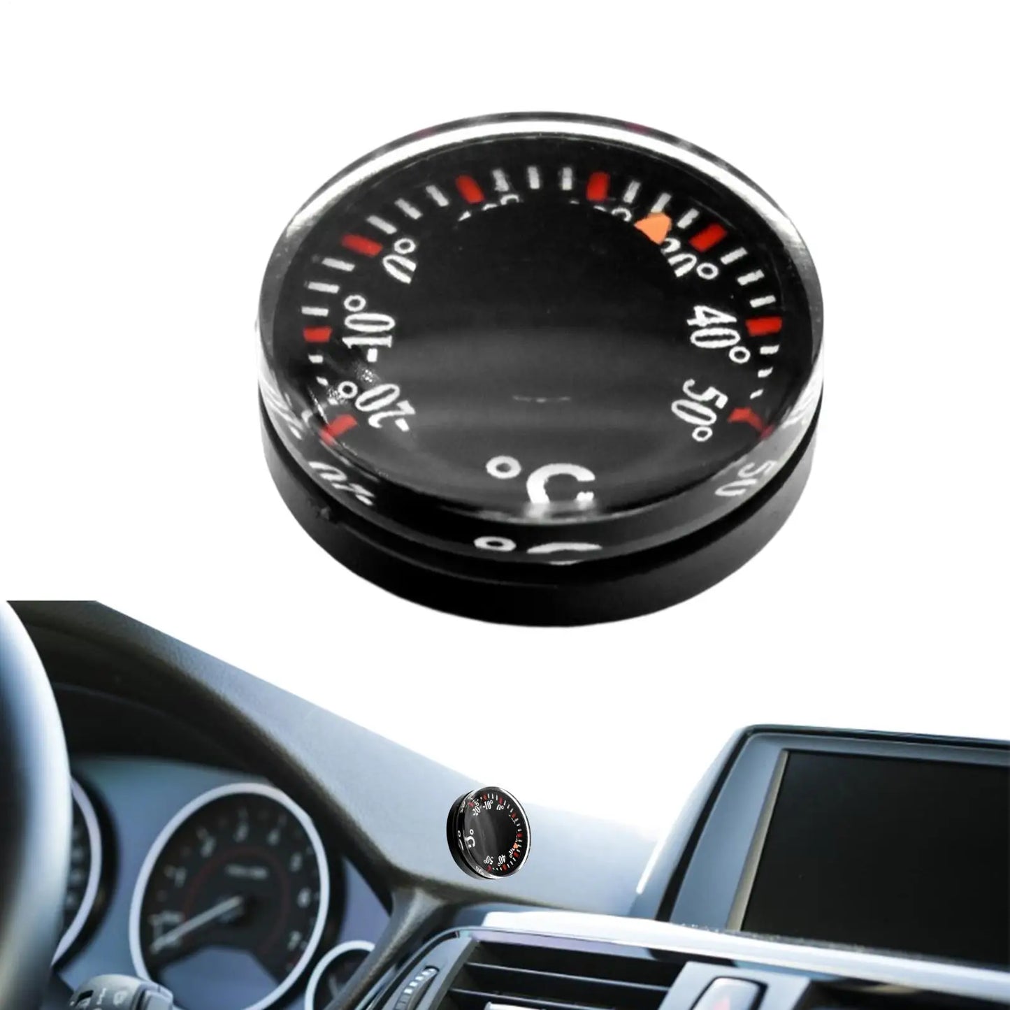 Mini Battery-Free Mechanical Car Dashboard Thermometer