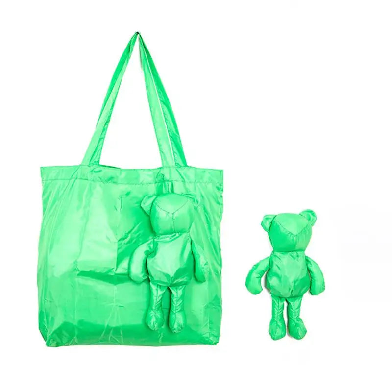 Cute Doll Foldable Tote Bag – Reusable Women's Shopping Bag