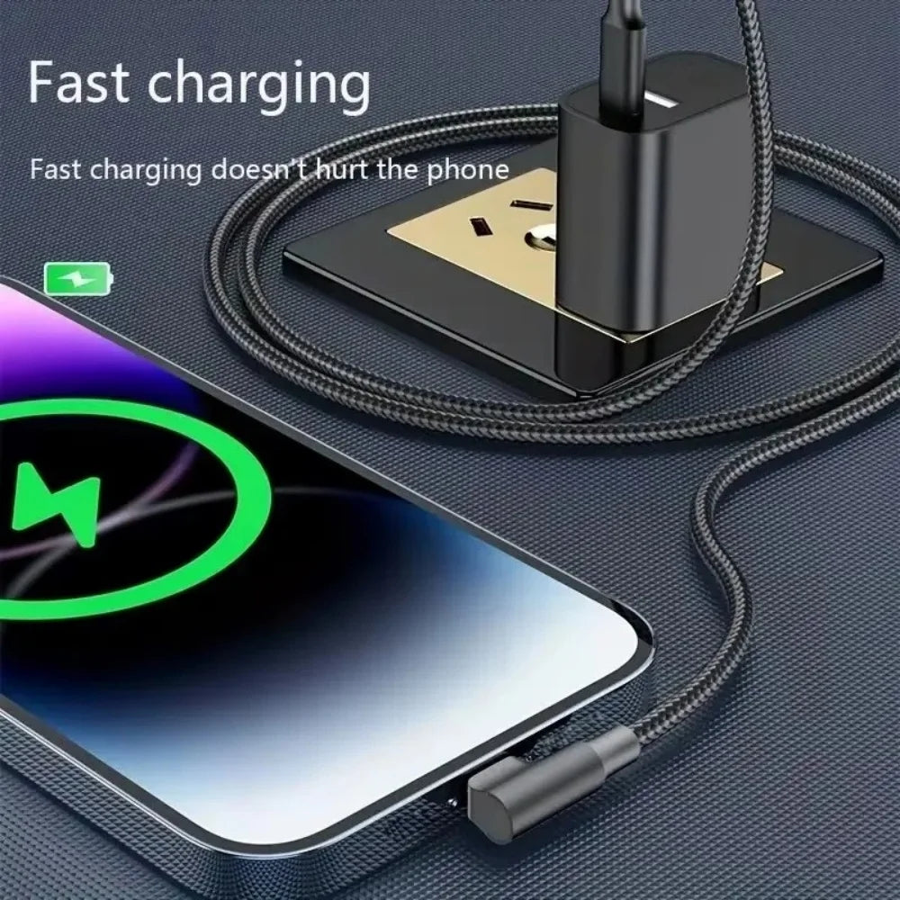 60W USB-C 90° Fast Charge Cable | iPhone 15 16 17 MacBook iPad