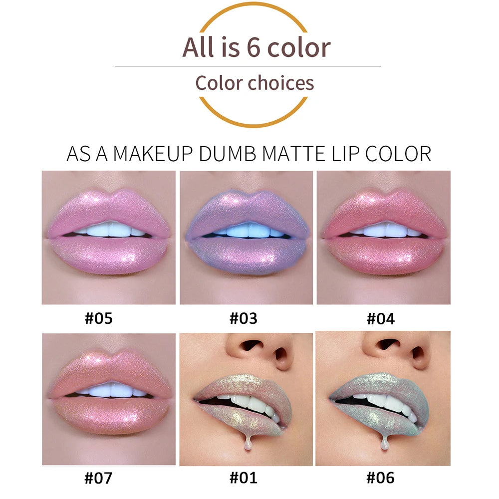 Holographic Glitter Lip Gloss | 6 Metallic Shades Liquid Lipstick