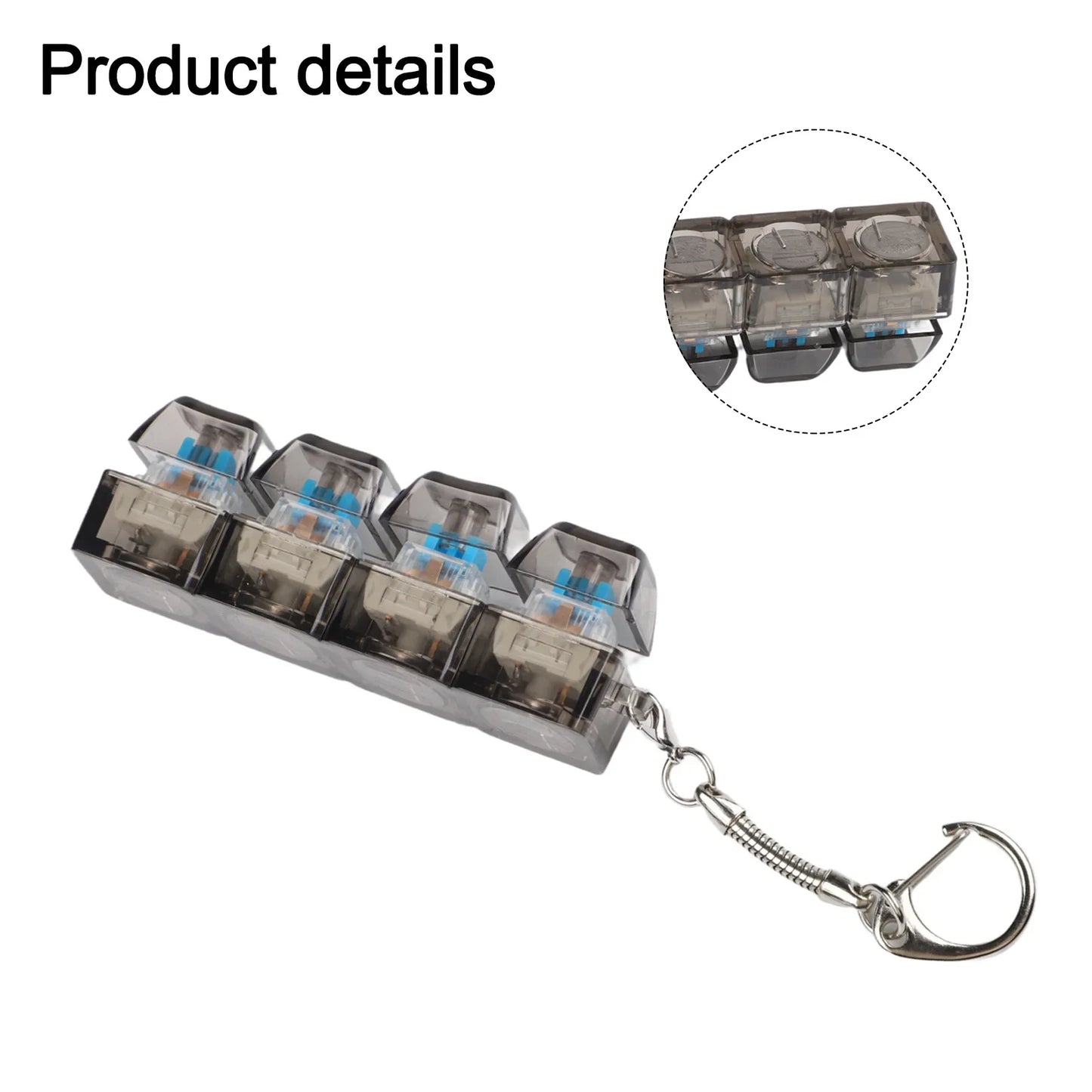 RGB Mechanical Keyboard Fidget Toy – 4-Button LED Desk Gadget