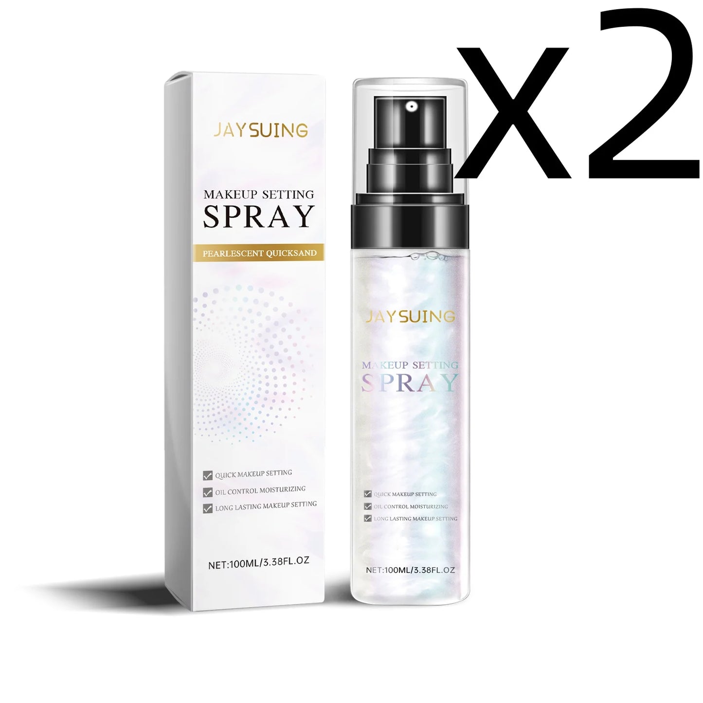 Jaysuing Makeup Setting Spray Lasting Makeup Hold Oil Control Quickly Drying Brighten Skin Tone Natural Lock Makeup Fixer Spray Peaceful Pleasures Health and Wellness 100ml Boxed X 2PCS
