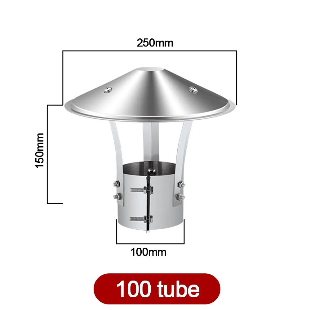 Stainless Steel Chimney Rain Cap 75–160mm | Exhaust Vent Hood