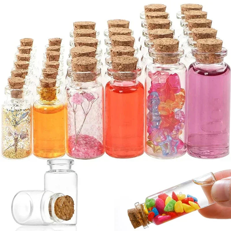 10-Pack Mini Glass Bottles with Cork Stoppers | Spell Jars & Vials