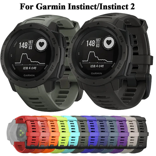 22mm Silicone Watch Band for Garmin Instinct – Sport Strap
