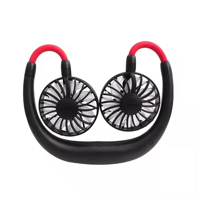 High Quality Headphone Design Hand Free Traveling Outdoor Portable Usb Rechargeable Led Neck Fan Mini Handheld Fan Peaceful Pleasures Health and Wellness black
