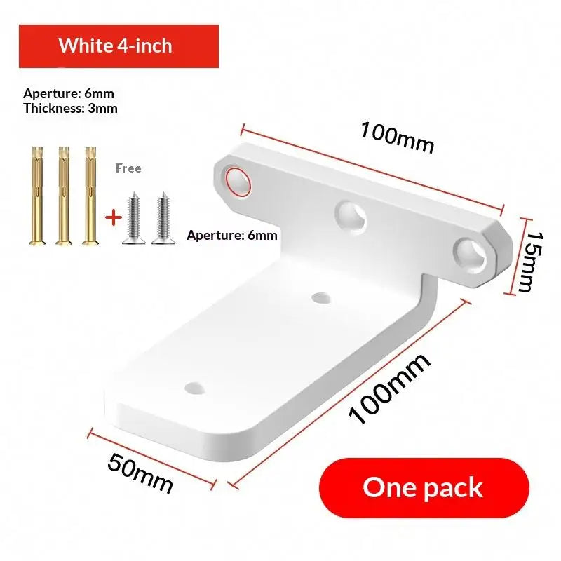 New 1Set L-shape Partition Support Brackets Wall Mount Fixed Rack With Screw Heavy Duty Shelf Brackets Industrial Metal Bracket Peaceful Pleasures Health and Wellness White 100mm as pic