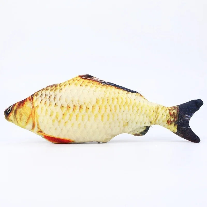 Cat Toy Contains Catnip for Self Pleasure and Relaxation 3D Simulated Fish Pillow Fish Interactive Sound Plush Toy Peaceful Pleasures Health and Wellness D