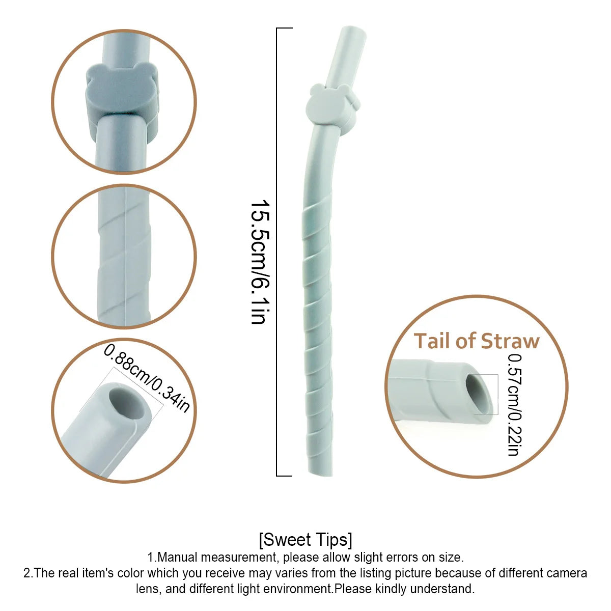 5/10Pcs Reusable Silicone Straw with 1 Cleaning Brush, 6.1inch Long Silicone Straws, Premium Soft Flexible Straw for Tea Juice Peaceful Pleasures Health and Wellness