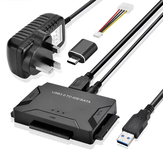SATA/IDE to USB 3.0 Adapter Hard Drive Adapter Converter for Universal 2.5/3.5 Inch IDE SATA HDD SSD with 12V 2A Power Adapter Peaceful Pleasures Health and Wellness