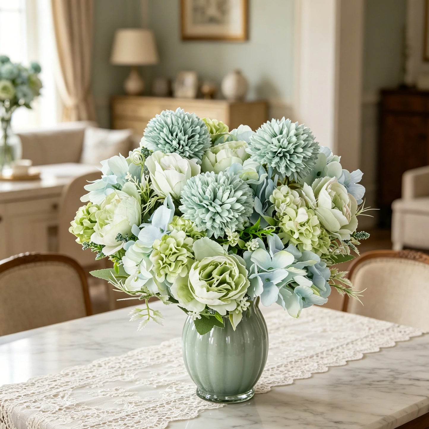 Silk Peony Hydrangea Artificial Flower Bouquet – Wedding & Home Decor
