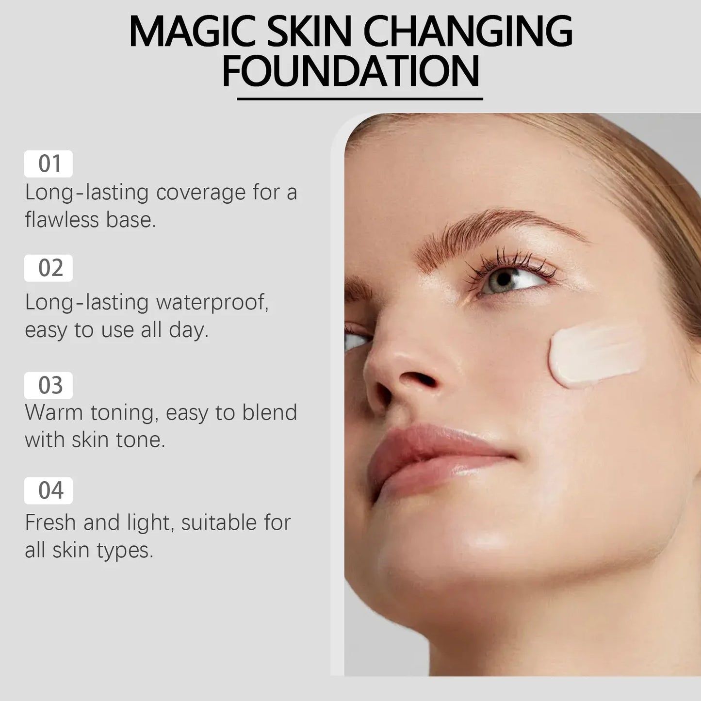 EELHOE Color Changing Foundation 30ml | Waterproof & SPF 30