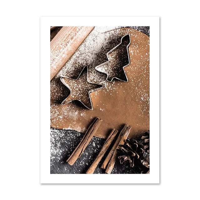Christmas Deer & Squirrel Snow Scene Canvas Wall Art Print