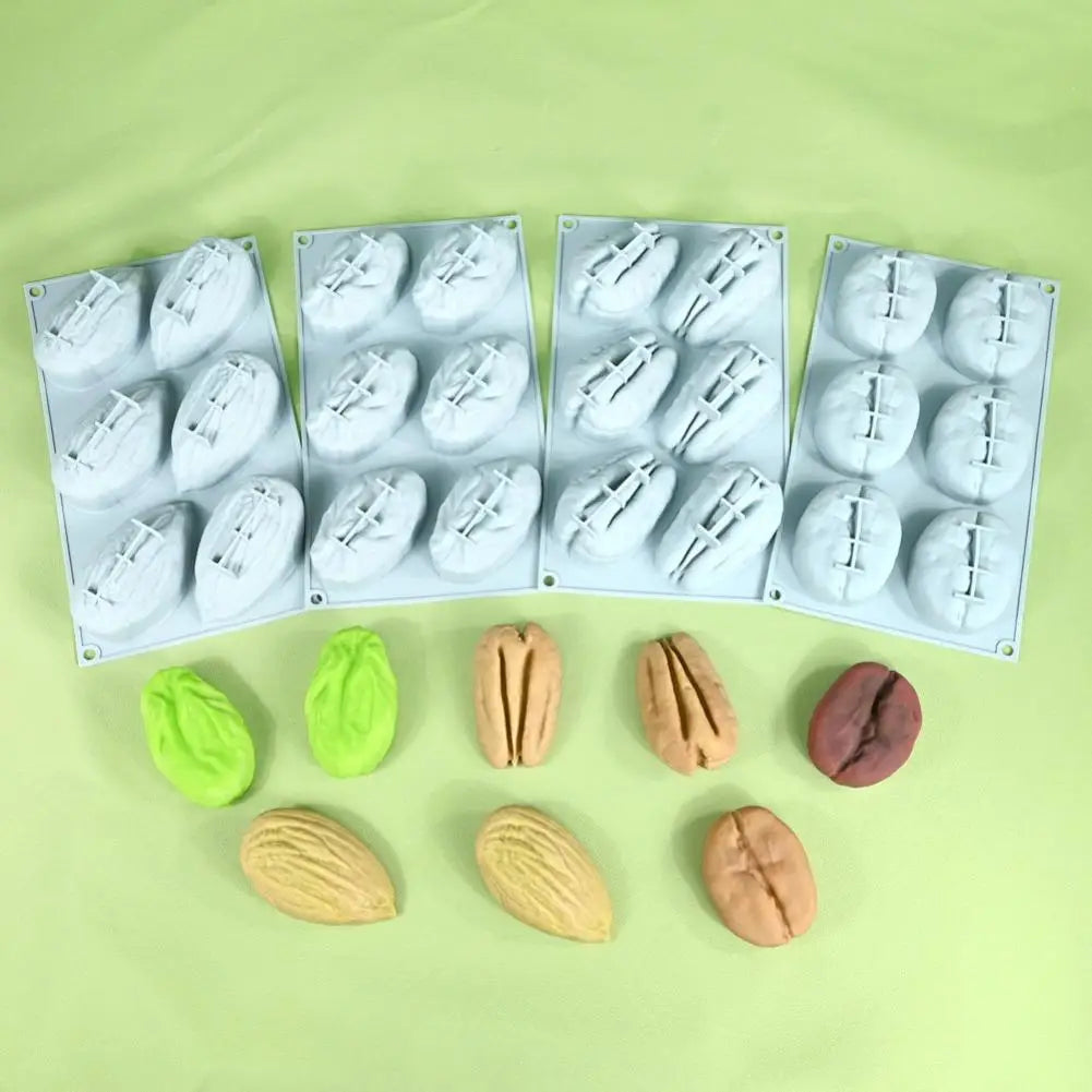 6-Cavity 3D Nut Silicone Mold – Mousse Cake & Chocolate