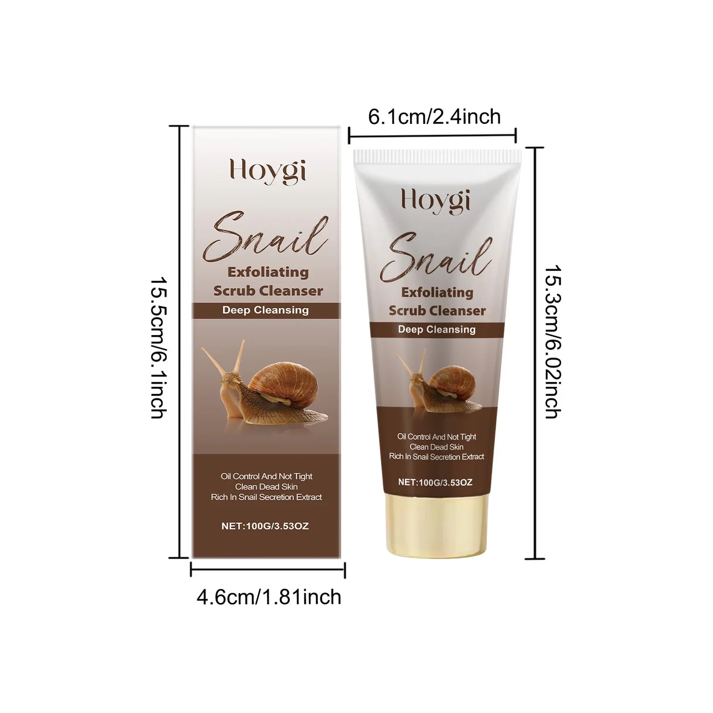 Hoygi Snail Mucin Exfoliating Face Wash – Hyaluronic Acid
