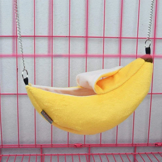 Banana Hammock Bed House for Hamsters & Small Pets | Fleece Small Pet Hammock Bed Oasis Select YELLOW one-size