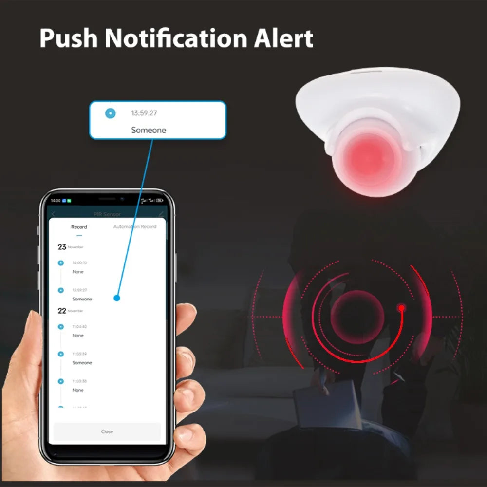 New Zigbee Mini PIR Motion Sensor Option Bright Light Vibration Detector Passive Infrared Security Burglar Alarm Detection Peaceful Pleasures Health and Wellness