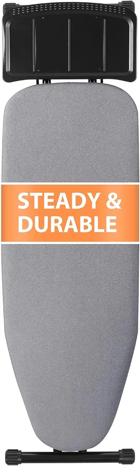Extra Wide Foldable Ironing Board with Heat-Resistant Cover, Adjustable Height for Laundry Room, Gray Peaceful Pleasures Health and Wellness United States