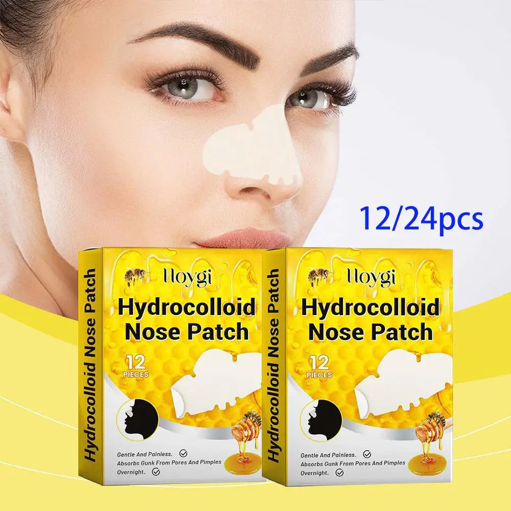 12Pcs/24Pcs Hydrocolloid Nose Patches Absorbing Cover Hydrocolloid Patches For Nose Blackheads Pimples Removal Pores Peaceful Pleasures Health and Wellness