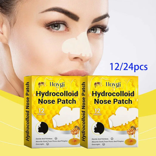 12Pcs/24Pcs Hydrocolloid Nose Patches Absorbing Cover Hydrocolloid Patches For Nose Blackheads Pimples Removal Pores Peaceful Pleasures Health and Wellness