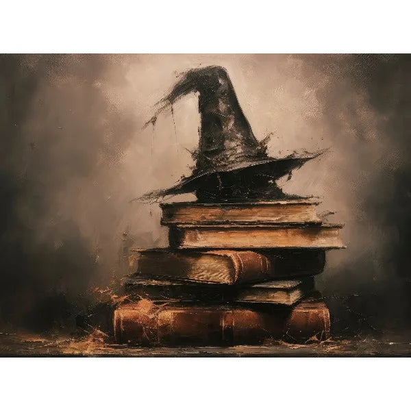 Vintage Spooky Halloween Prints Poster Dark Ghost Pumpkin Autumn Canvas Painting Moody Wall Art Gallery Living Room Home Deco Peaceful Pleasures Health and Wellness 14 30x40cm Unframed