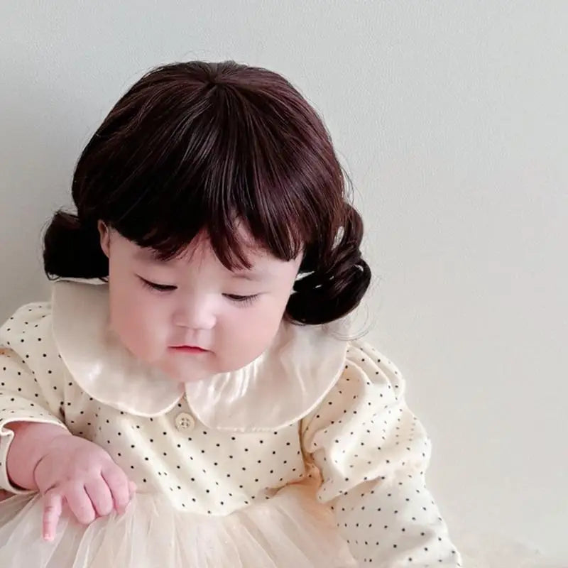 Baby Curly Bun Hat – Soft Cosplay Photo Prop for Boys & Girls