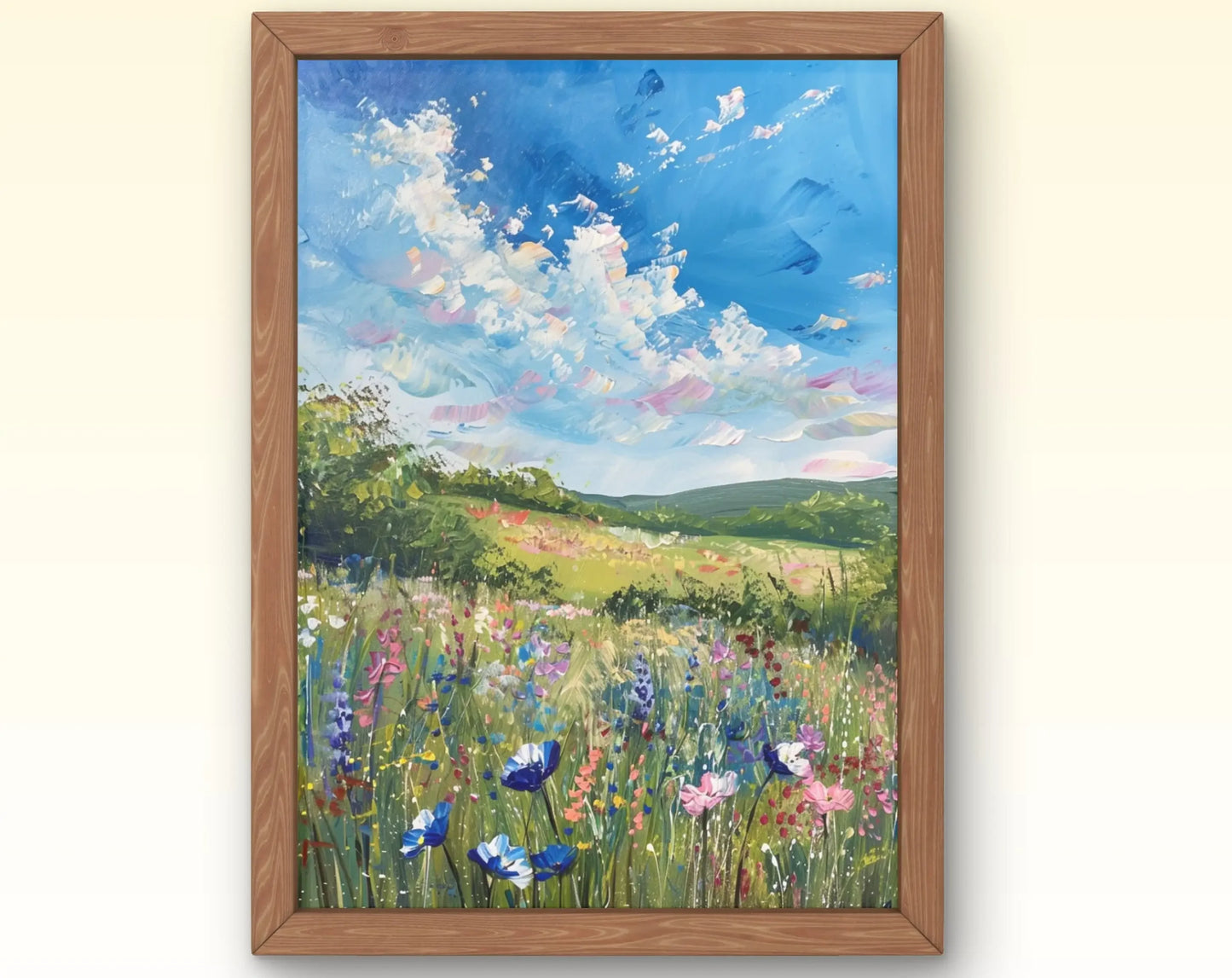 European Rural Scenery Floral Canvas Wall Art | Unframed Print