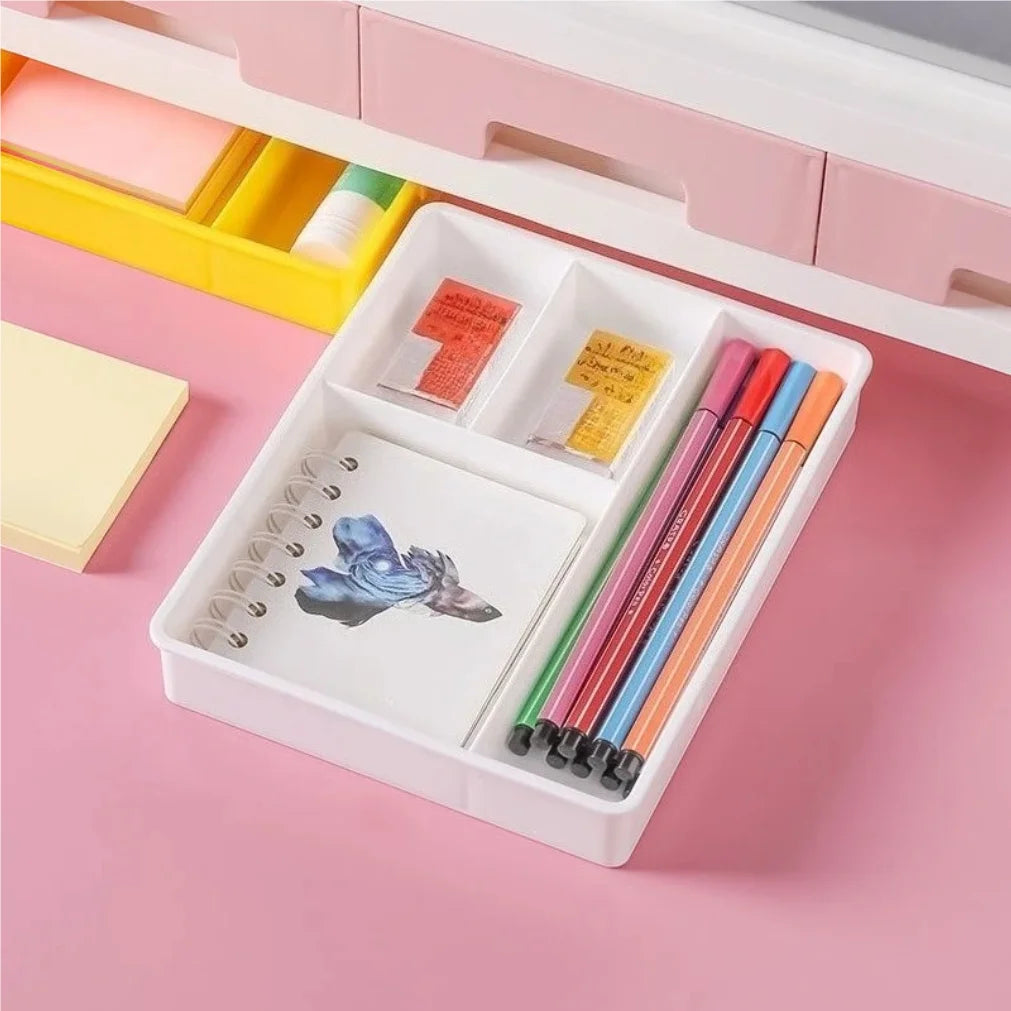 Desktop Drawer Organizer with Divided Compartments – Plastic
