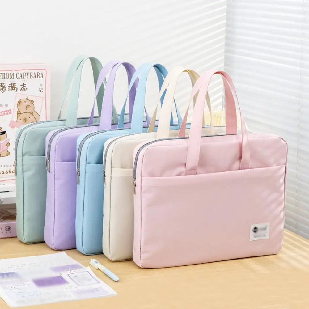 Large Capacity Document Storage Bag Double Layer Waterproof Book Storage Bag Oxford Cloth with Handle A4 File Organizer Peaceful Pleasures Health and Wellness