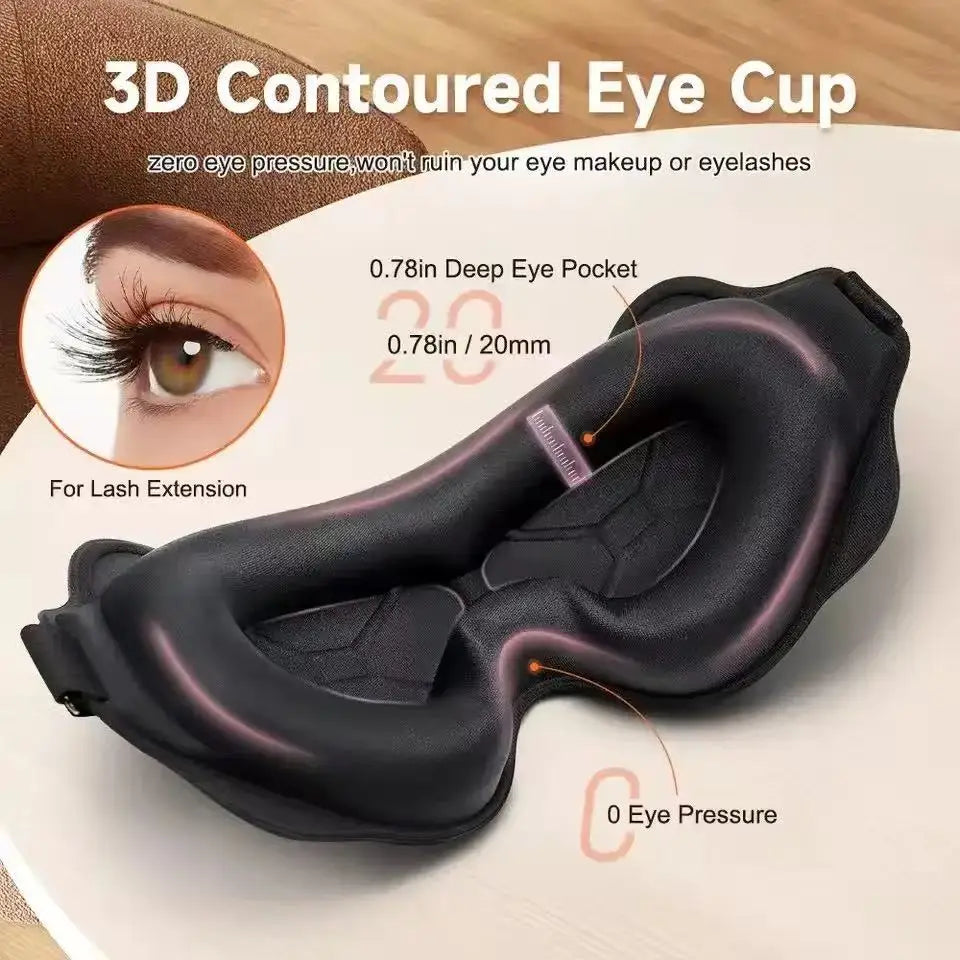 Eye Mask for Sleeping 3D Contoured Cup Blindfold Concave Molded Night Sleep Mask Block Out Light with Women Men Peaceful Pleasures Health and Wellness