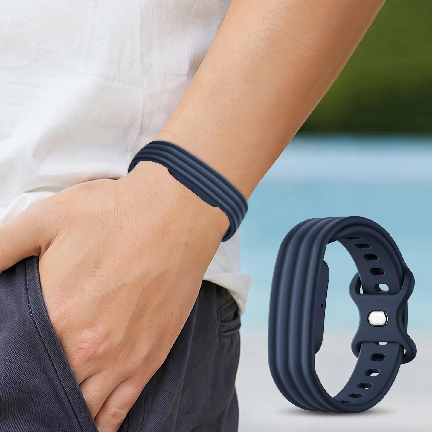Silicone Sport Band For Google Fitbit Air Portable Fitness Tracker Band Adjustable Buckle Replacement Straps for Everyday Wear Peaceful Pleasures Health and Wellness