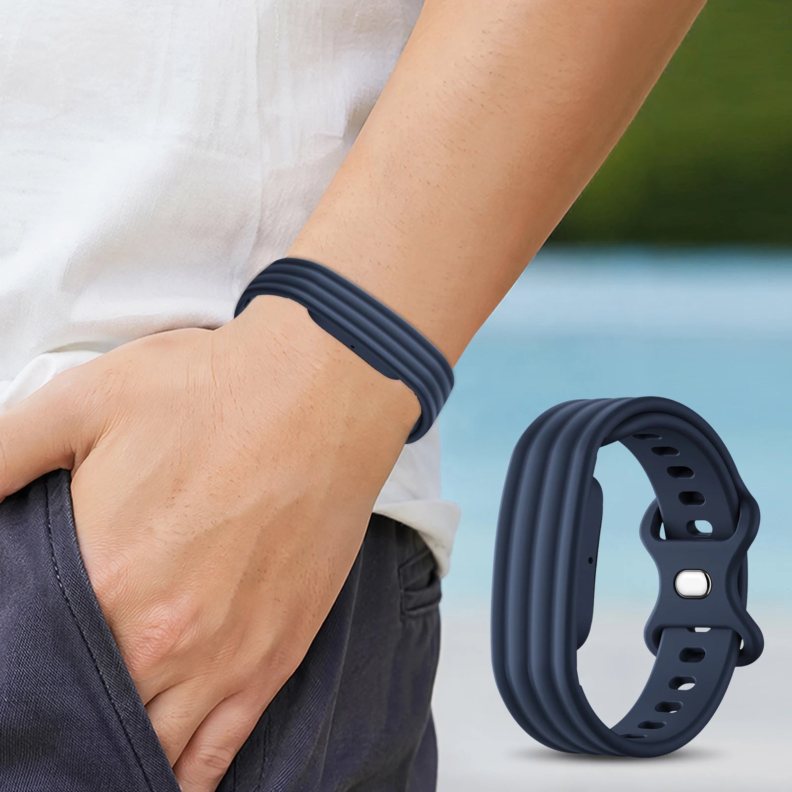 Silicone Sport Band For Google Fitbit Air Portable Fitness Tracker Band Adjustable Buckle Replacement Straps for Everyday Wear Peaceful Pleasures Health and Wellness
