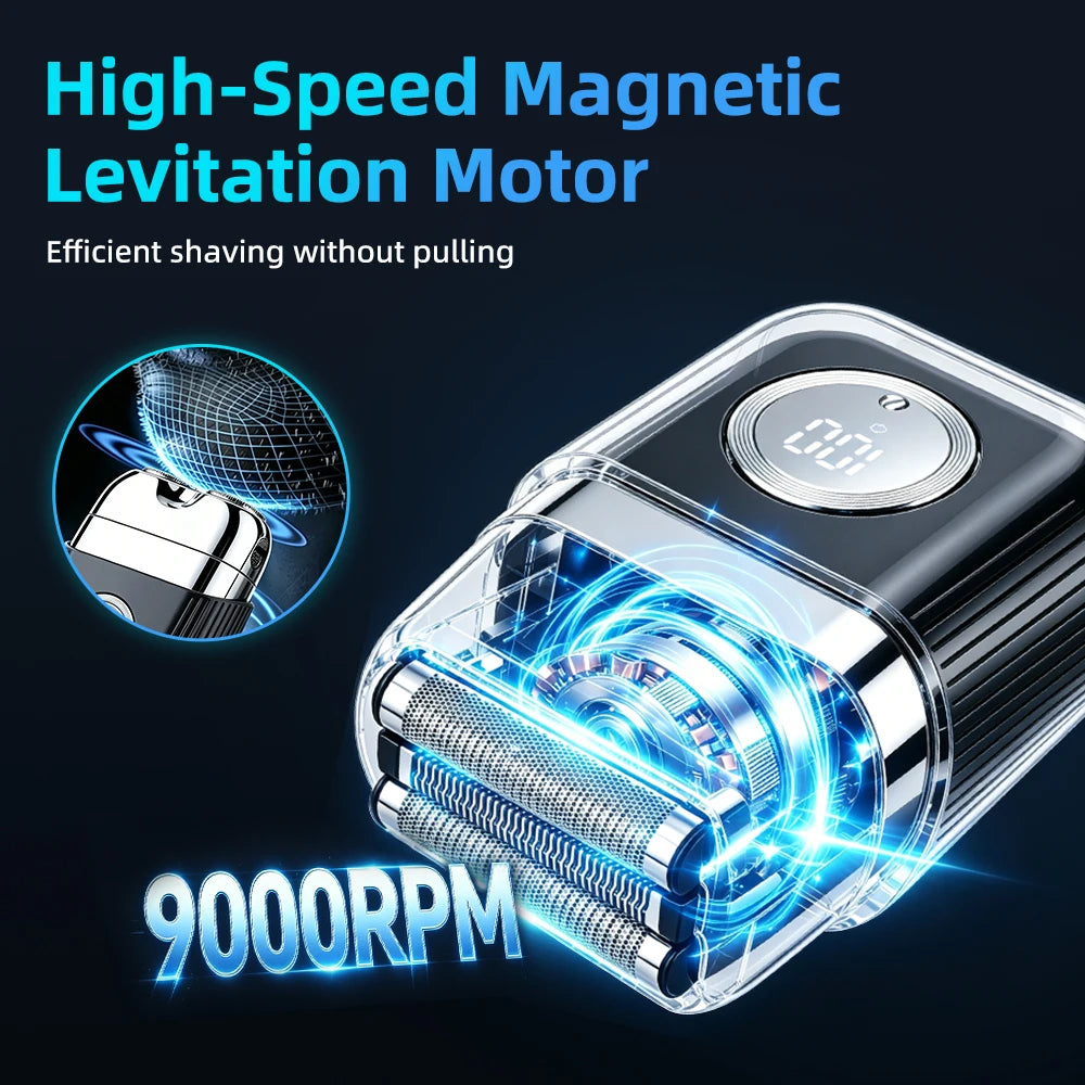 Men Electric Shaver Foil Razor Triple Floating Blades 9000 Rpm High Speed Motor Wet/Dry Travel Reciprocating Facial Hair Trimmer Peaceful Pleasures Health and Wellness
