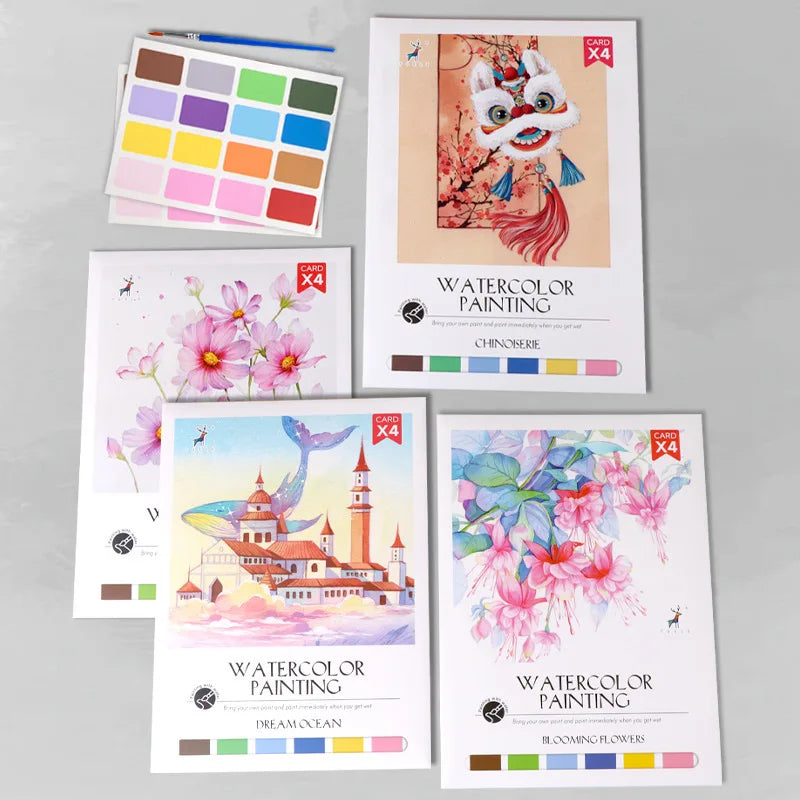 Bview Art Parent-child Gouache Painting Watercolor Pads DIY Coloring