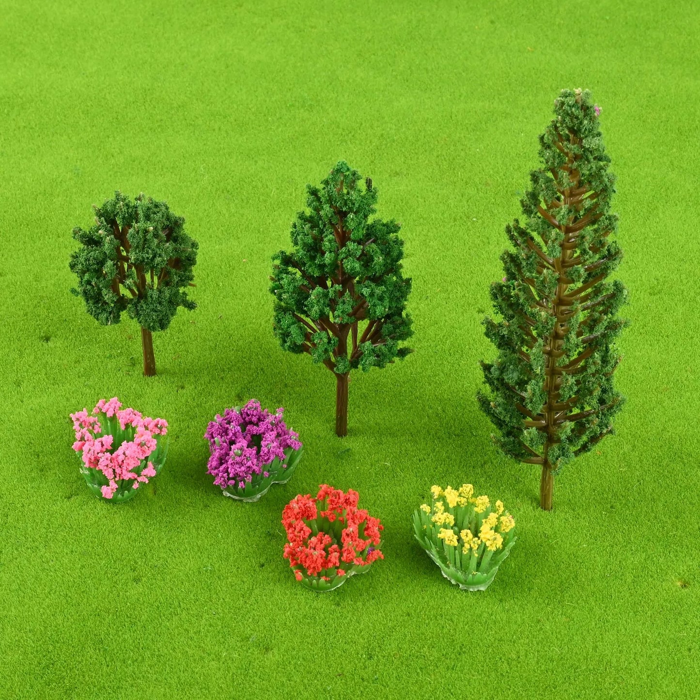 47-Piece Miniature Flower & Tree Set – DIY Landscape Models