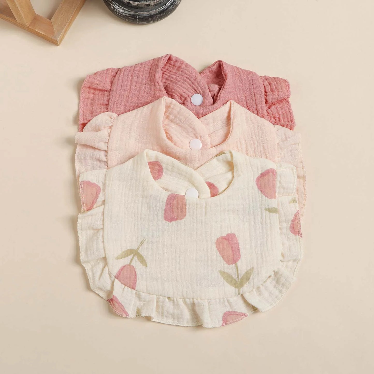 3-Pack Baby Ruffle Bibs & Burp Cloths | Newborn Gift Set