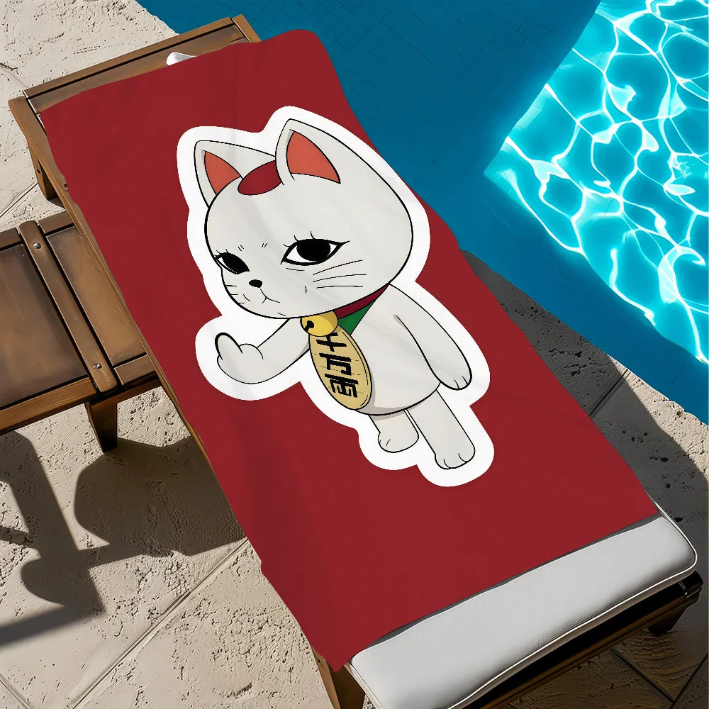 Anime Turbo Granny Cat Quick-Dry Beach Towel | Travel & Gym