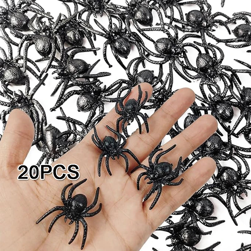 Realistic Plastic Spider Toys – Halloween Prank Props 20/50 PCS