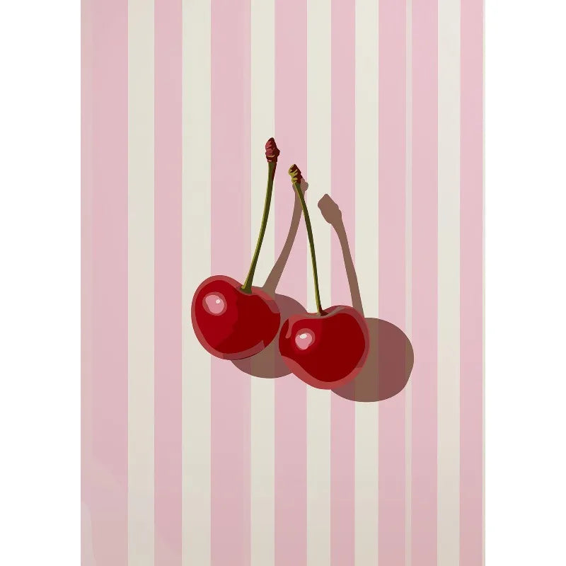 Retro Food Illustration Canvas Wall Art | Kitchen Home Decor