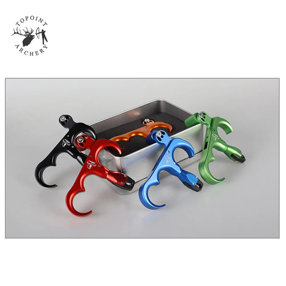 TP423 360 Degree 3 Finger Compound Bow Release Aluminum Alloy Thumb
