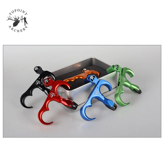 TP423 360 Degree 3 Finger Compound Bow Release Aluminum Alloy Thumb Peaceful Pleasures Health and Wellness blue