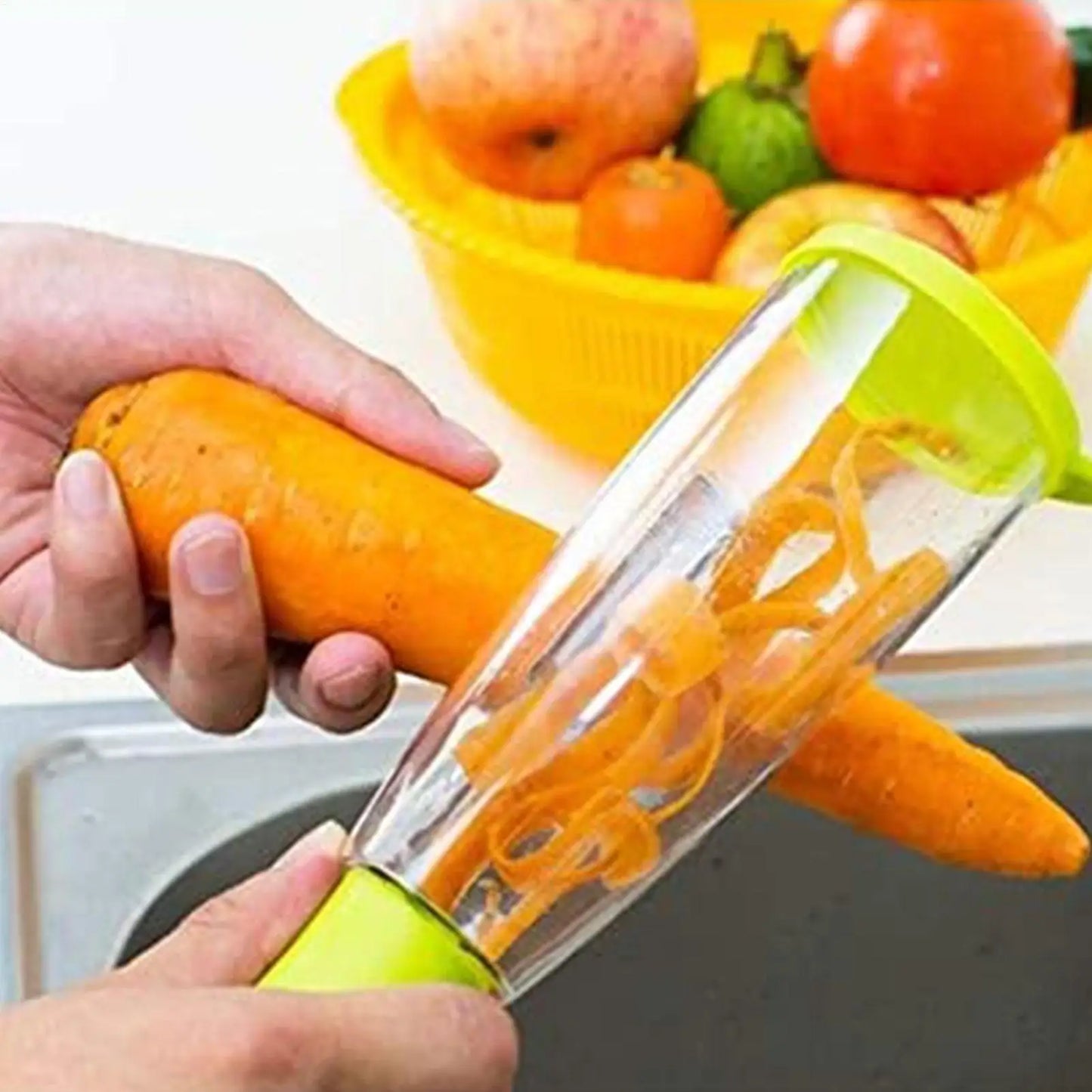 2-in-1 Vegetable Peeler with Scrap Container | Stainless Steel