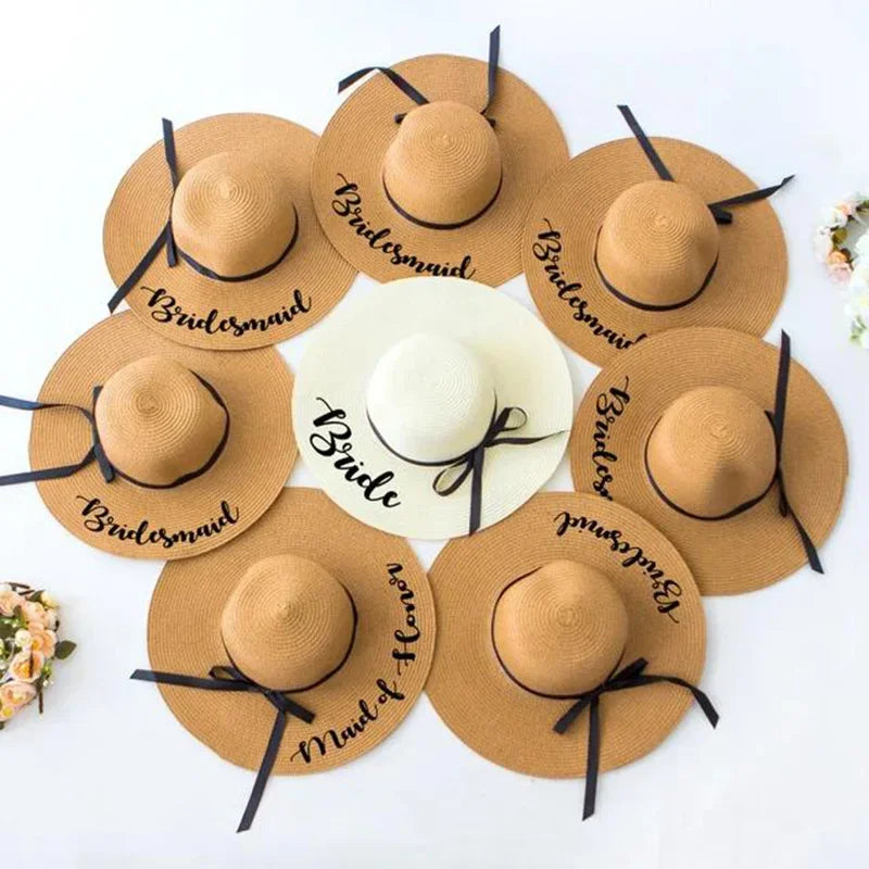 Bride Floppy Straw Sun Hat | Bachelorette & Bridal Shower Gift